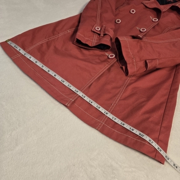 Merona Women's Button Down Dark Pink Rain Trench Coat Size Small - Picture 12 of 16